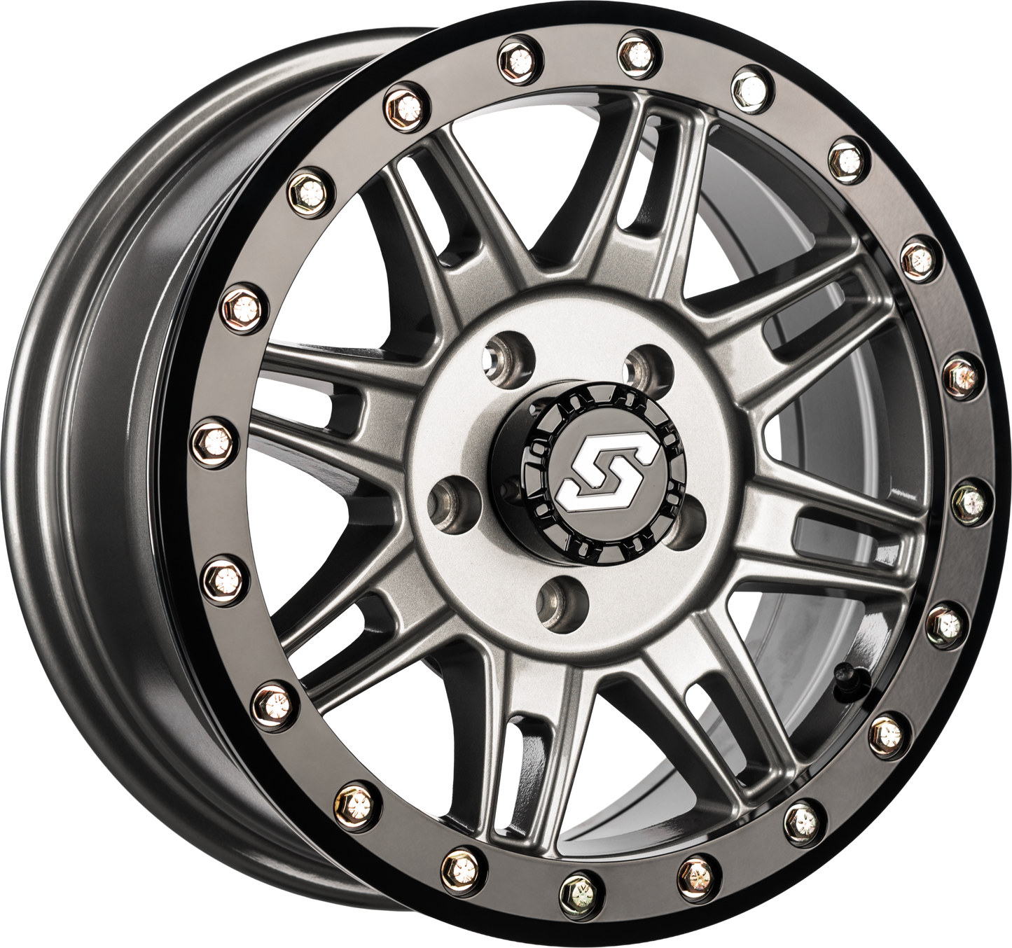 Sedona Clutch Beadlock Wheel 14x7 with 4/156 Bolt Pattern - Gunmetal/Black - Kelly Motorsports