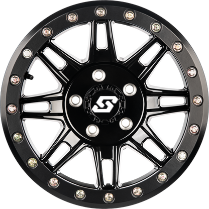 Sedona Clutch Beadlock Wheel 15x7 for ATV/UTV - Black with Bold Split 8 Spoke Design - Kelly Motorsports