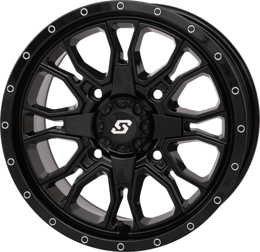 Sedona Fusion DD Wheel 14x7 Inches Gloss Black - Dual - Drilled ATV/UTV Wheel - Kelly Motorsports