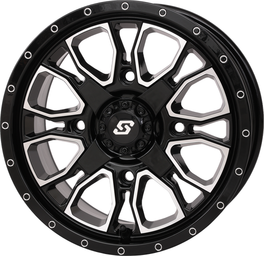 Sedona Fusion DD Wheel 14x7 Inches Gloss Black/Machined for ATV and UTV - Kelly Motorsports
