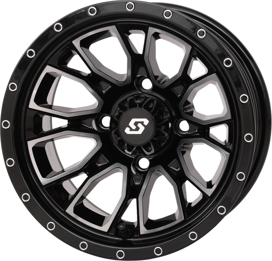 Sedona Fusion Wheel 12x7 2+5 4/110 Gloss Black with Machined Finish - Kelly Motorsports