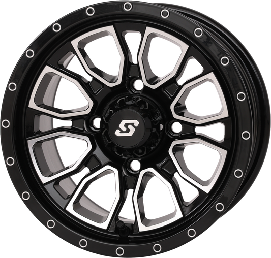 Sedona Fusion Wheel 12x7 5+2 4/110 Gloss Black with Machined Finish - Kelly Motorsports