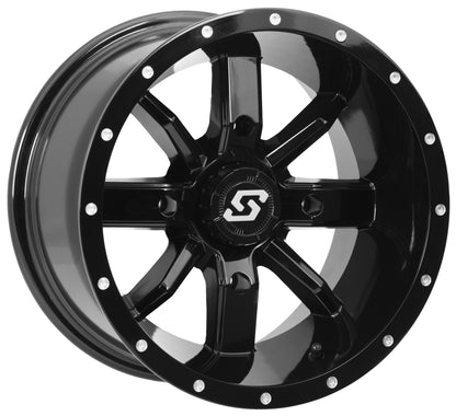 Sedona Hollow Point Wheel 14x8 - Black, Part Number A88B - 48037 - 44S - Kelly Motorsports
