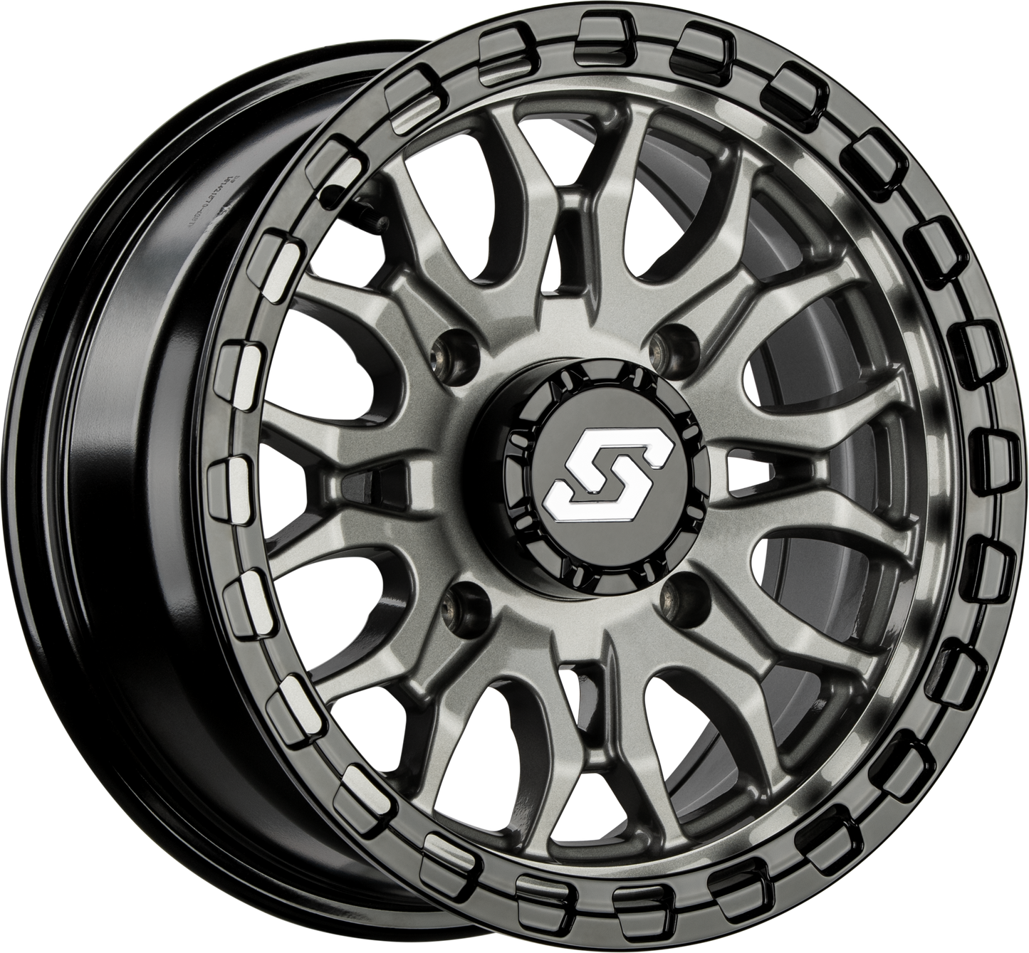 Sedona Ignition Wheel 14x7 Inches with 4/156 Bolt Pattern +10mm Offset in Gunmetal and Black - Kelly Motorsports