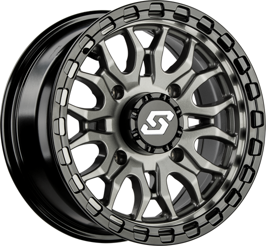Sedona Ignition Wheel 15x7 Inches with 4/156 Bolt Pattern - Gunmetal and Black Finish - Kelly Motorsports