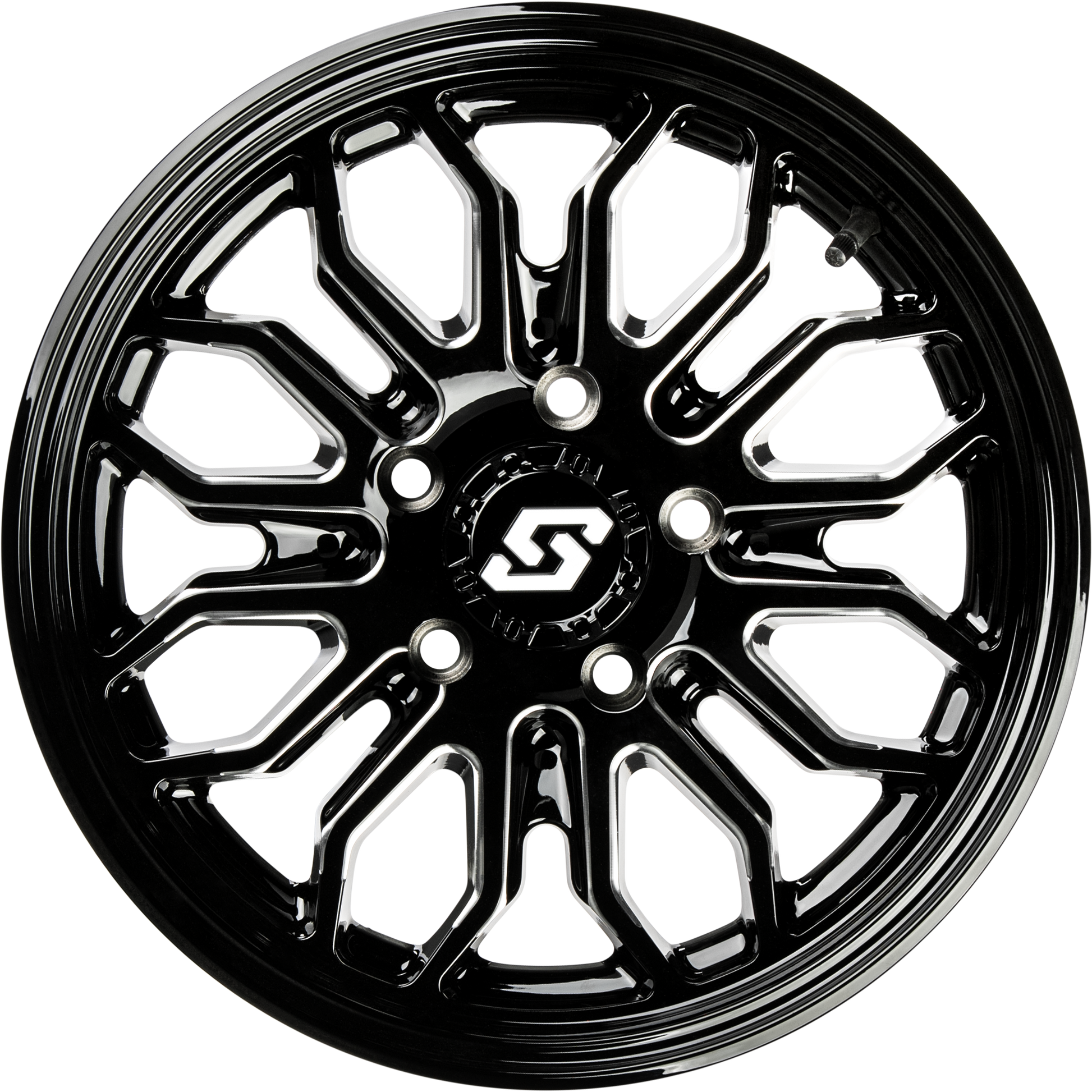 Sedona Onyx Wheel 12x7 4/110 +10mm Black and Machined Finish - Kelly Motorsports