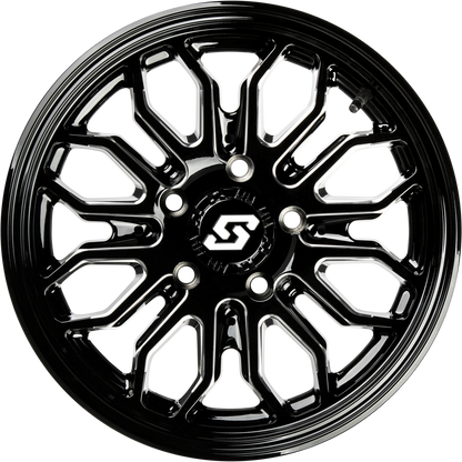 Sedona Onyx Wheel 12x7 4/110 +10mm Black and Machined Finish - Kelly Motorsports