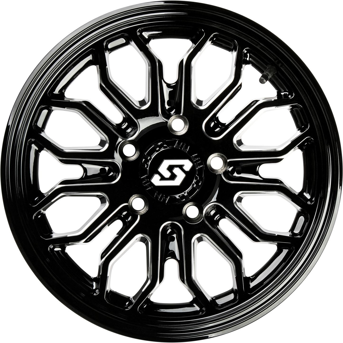 Sedona Onyx Wheel 15x7 Inches with 4/137 Bolt Pattern and +10mm Offset - Black Machined Finish - Kelly Motorsports