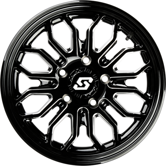 SEDONA Onyx Wheel 15x7 Inches with 5/4.5 Bolt Pattern and +25mm Offset, Black and Machined Finish - Kelly Motorsports