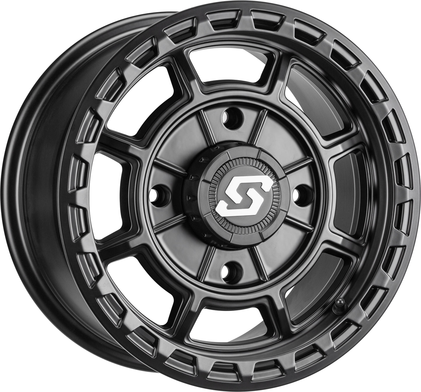 Sedona Rift Wheel 14x7 4/137 5+2 Offset in Black with Simulated Bead Ring Design - Kelly Motorsports