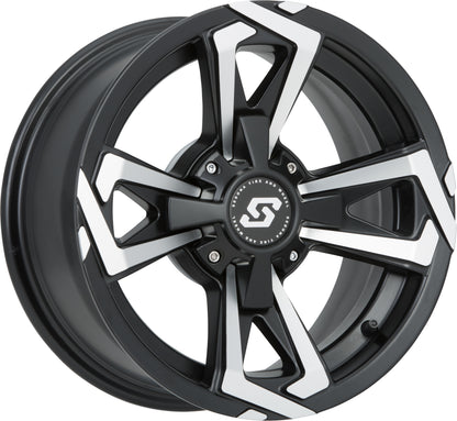 Sedona Riot Wheel 14x7 4/156 4+3 Offset in Black and Machined Finish - Kelly Motorsports