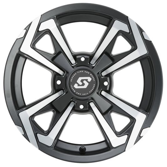 Sedona Riot Wheel 14x7 4/156 4+3 Offset in Black and Machined Finish - Kelly Motorsports