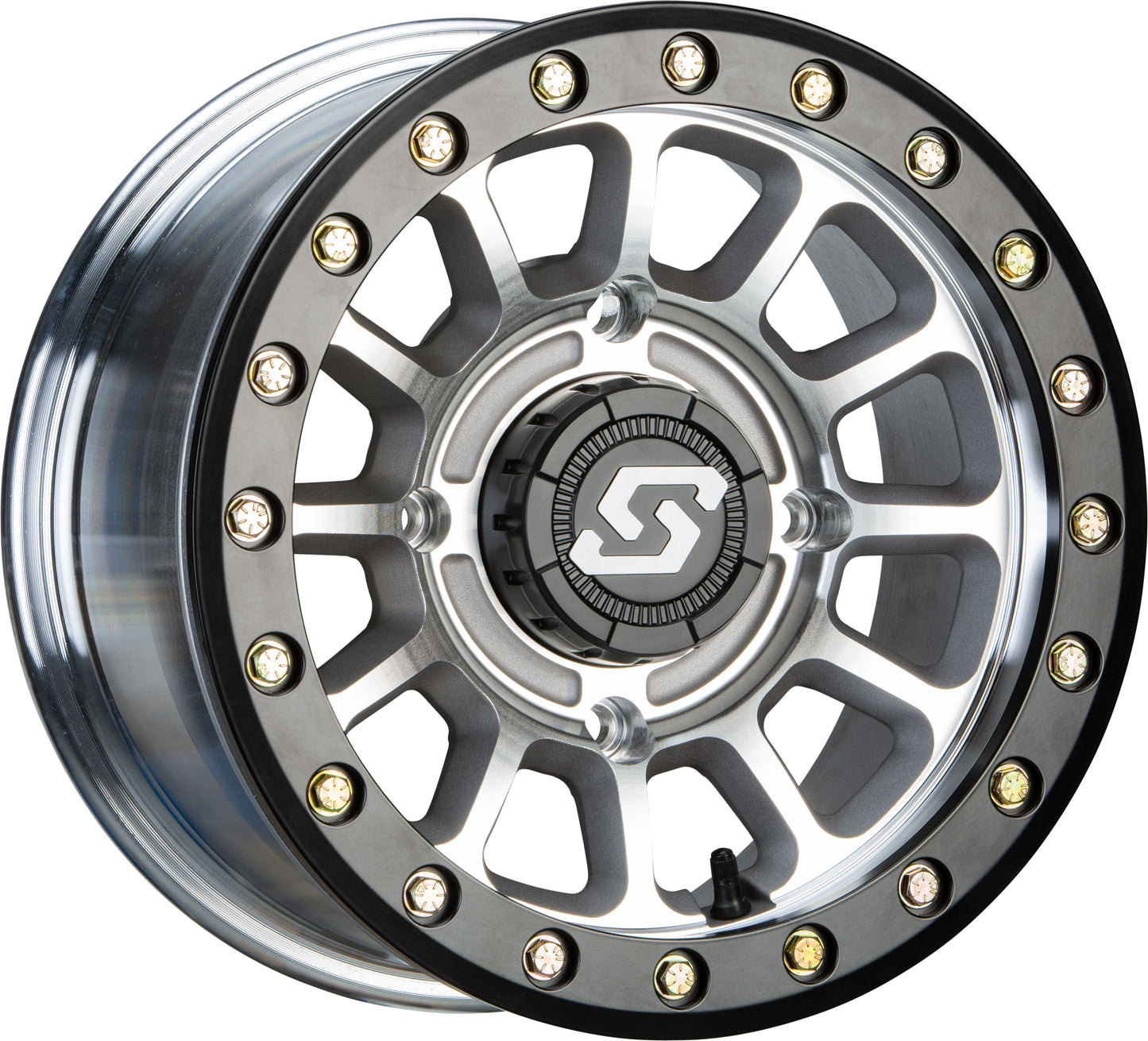 SEDONA Sano Beadlock Wheel 14x7 with 4/156 Bolt Pattern and 5+2 Offset in Black/As Cast Finish - Kelly Motorsports