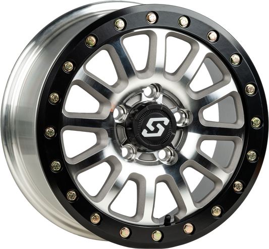 Sedona Sano Beadlock Wheel 15x7 - Black/As Cast for Polaris RZR Turbo R Models - Kelly Motorsports