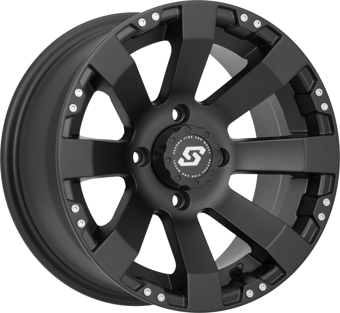 Sedona Spyder Wheel 12x7 Aluminum Black for ATV/UTV – Part Number A7527037 - T - 52S - Kelly Motorsports
