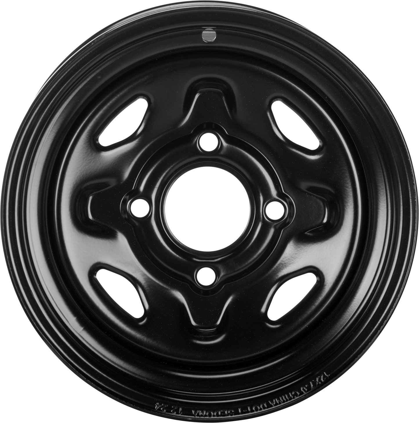 Sedona Steel 12x7 4/110 5+2 Black Front Wheel - Part Number 570 - 9002 - Kelly Motorsports