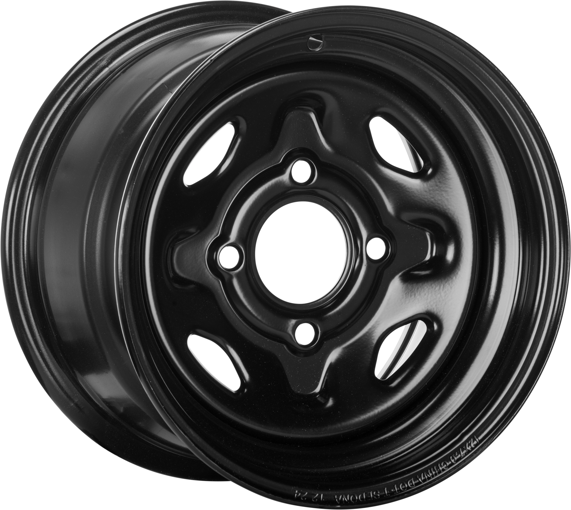 Sedona Steel 12x7 4/110 5+2 Black Front Wheel - Part Number 570 - 9002 - Kelly Motorsports