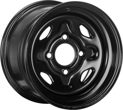 Sedona Steel 12x7 4/110 5+2 Black Front Wheel - Part Number 570 - 9002 - Kelly Motorsports