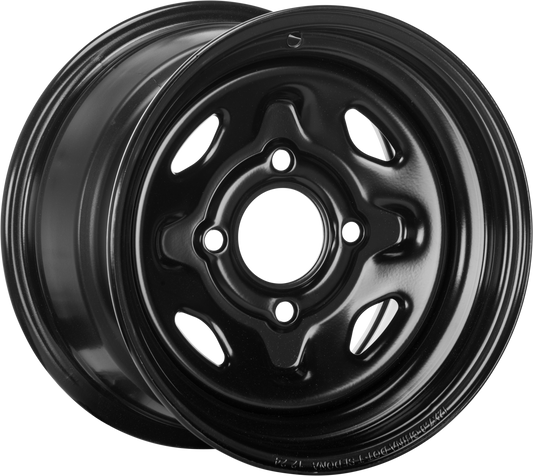 Sedona Steel 12x7 4/110 5+2 Black Front Wheel - Part Number 570 - 9002 - Kelly Motorsports