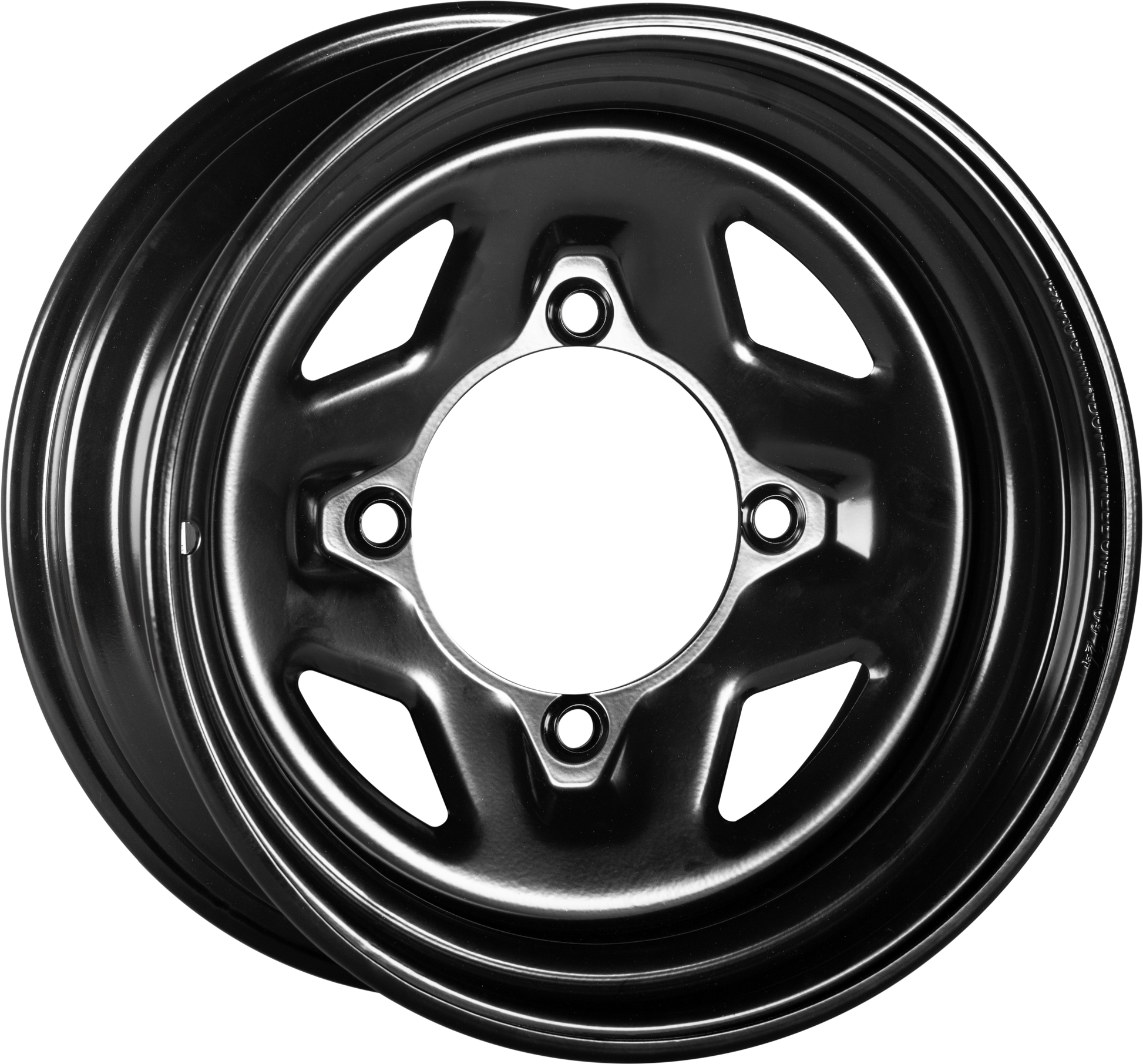 Sedona Steel 14x7 4/156 4+3 Black Wheel - Part Number 570 - 9007 - Kelly Motorsports