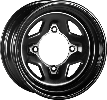 Sedona Steel 14x7 4/156 4+3 Black Wheel - Part Number 570 - 9007 - Kelly Motorsports