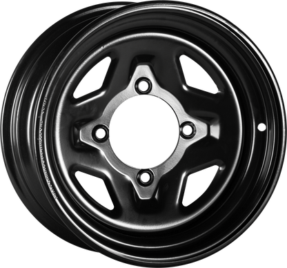 Sedona Steel 14x7 Wheel with 4/137 Bolt Pattern and 4+3 Offset - Black Finish - Kelly Motorsports