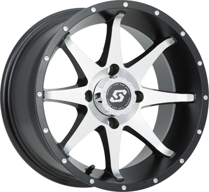 Sedona Storm A7627011 - 25S 12x7 Aluminum ATV/UTV Wheel with Black/Machined Finish - Kelly Motorsports