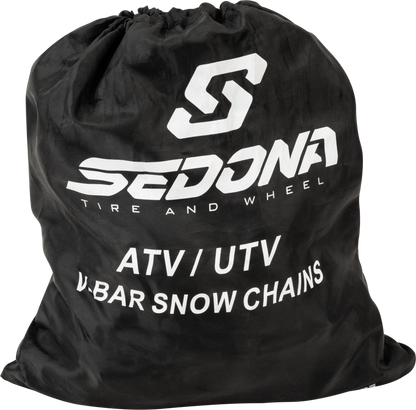 Sedona V Bar ATV/UTV Tire Snow Chains B 9" with Ultra - Traction V - Bar Cleats - Kelly Motorsports