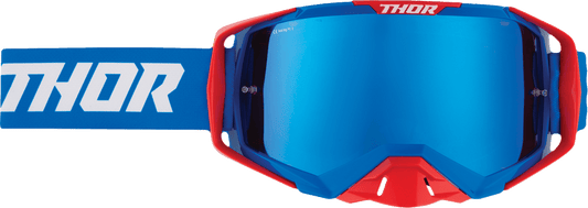 THOR Activate Goggle Flite Red/White/Blue with Blue Mirror Lens (Part Number 2601-3709) - Kelly Motorsports