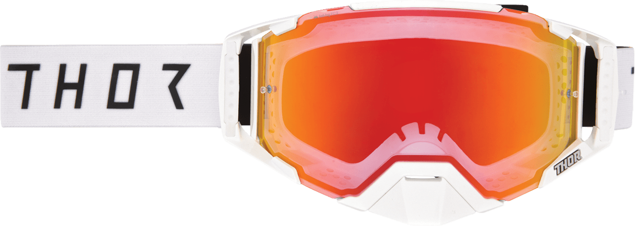 THOR Ascend LTD Goggle Synth White with Lemon/Red-Orange Mirror Lens - Part 26014025 - Kelly Motorsports