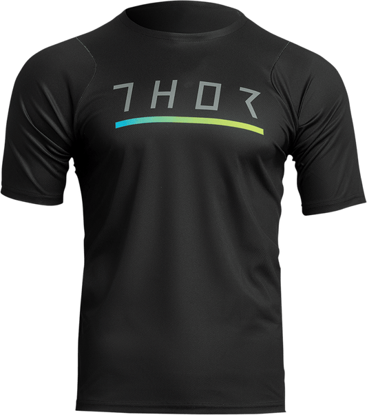 THOR Assist Caliber Short-Sleeve Jersey - Black - Small | MTB & e-MTB Performance - Kelly Motorsports