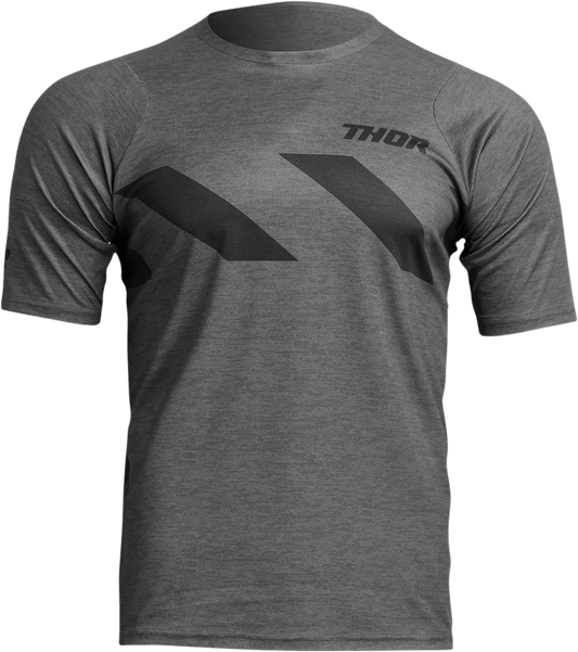 THOR Assist Hazard Short-Sleeve Jersey for MTB and e-MTB – Charcoal/Heather, Large (Part 5020-0010) - Kelly Motorsports