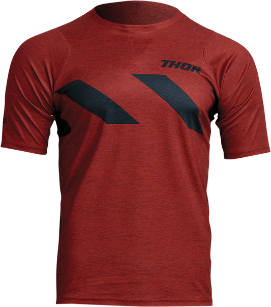 THOR Assist Hazard Short-Sleeve MTB Jersey - Brick/Heather, Part 5020-0002 - Kelly Motorsports