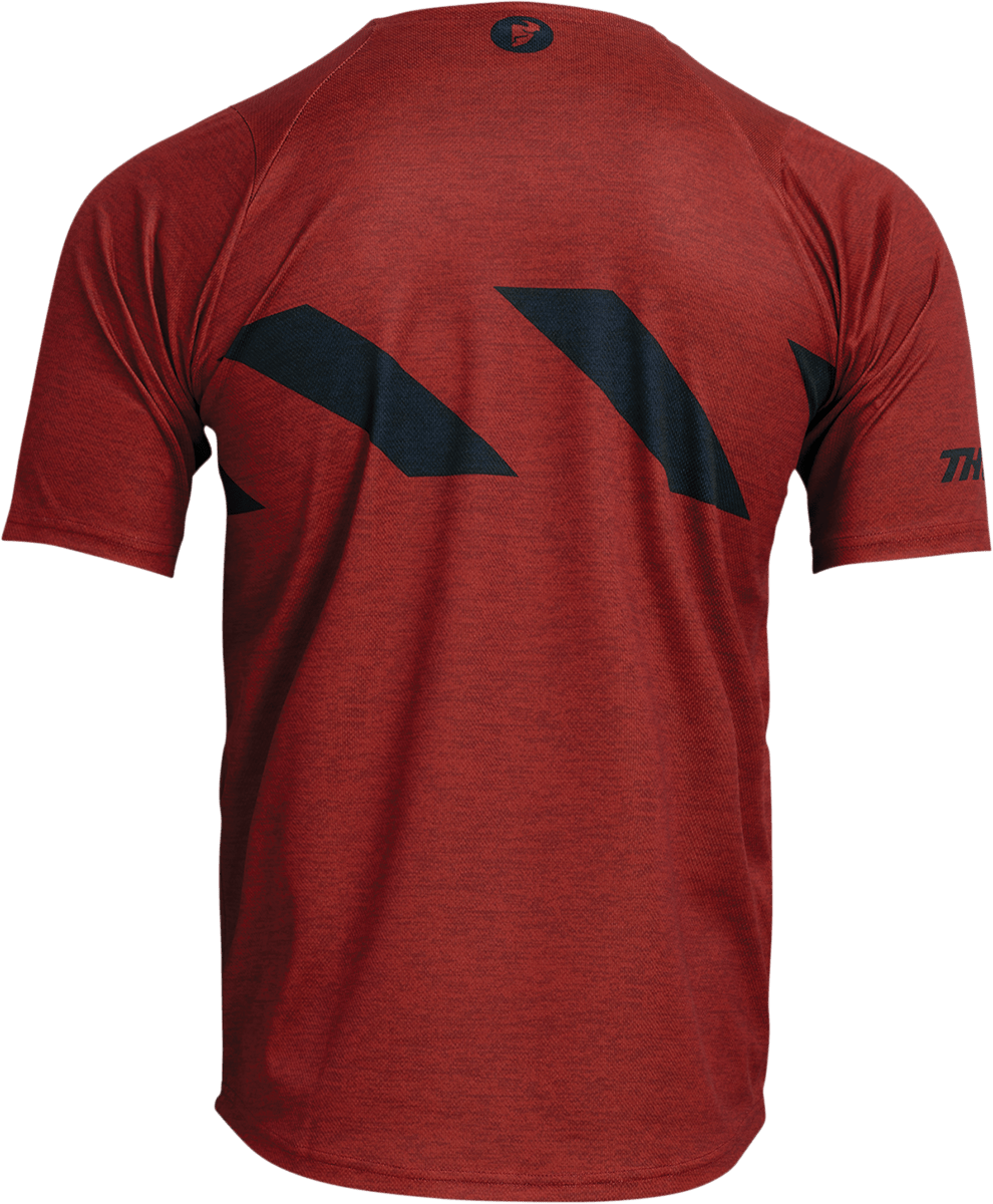 THOR Assist Hazard Short-Sleeve MTB Jersey - Brick/Heather, Part 5020-0002 - Kelly Motorsports