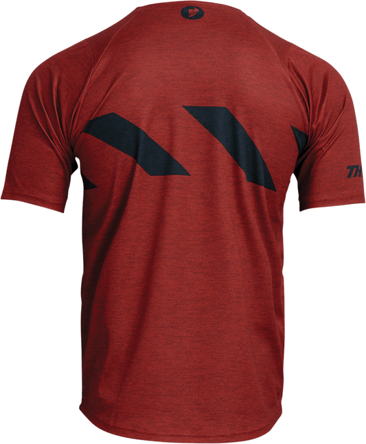 THOR Assist Hazard Short-Sleeve MTB Jersey - Brick/Heather, Part 5020-0002 - Kelly Motorsports