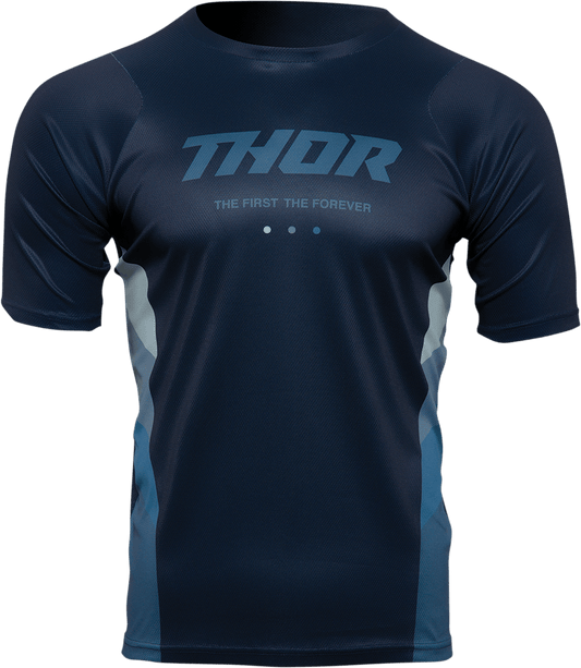 THOR Assist React Short-Sleeve Jersey - Midnight/Teal - Large (Part Number 5120-0183) - Kelly Motorsports