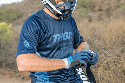 THOR Assist React Short-Sleeve MTB Jersey - Midnight/Teal - Small (Part Number 5120-0181) - Kelly Motorsports