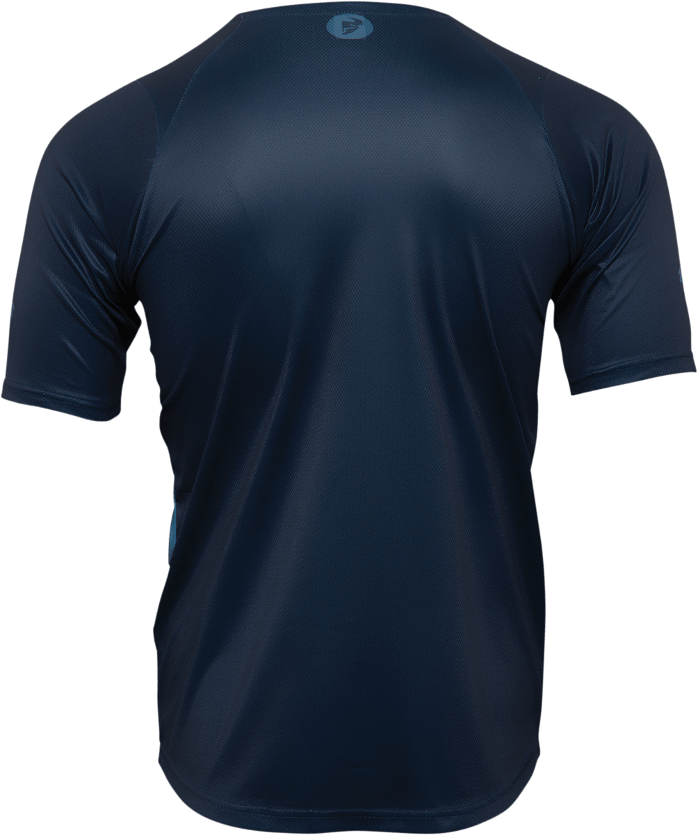 THOR Assist React Short-Sleeve MTB Jersey - Midnight/Teal - Small (Part Number 5120-0181) - Kelly Motorsports
