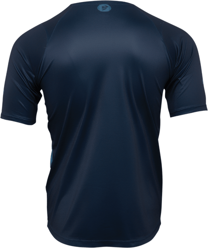 THOR Assist React Short-Sleeve MTB Jersey - Midnight/Teal - Small (Part Number 5120-0181) - Kelly Motorsports