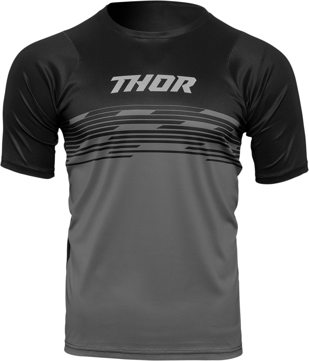 THOR Assist Shiver Short-Sleeve MTB Jersey - Black/Gray, Part Number 5120-0168 - Kelly Motorsports