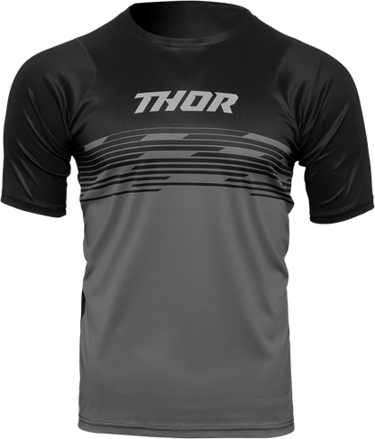THOR Assist Shiver Short-Sleeve MTB Jersey - Black/Gray, Part Number 5120-0168 - Kelly Motorsports