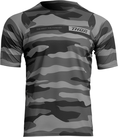 THOR Assist Short-Sleeve Jersey - Camo Dark Gray - XS | MTB & e-MTB Performance - Kelly Motorsports