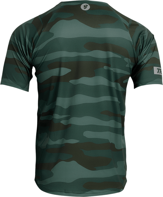 THOR Assist Short-Sleeve Jersey - Camo Green - Medium | MTB & e-MTB Performance - Kelly Motorsports