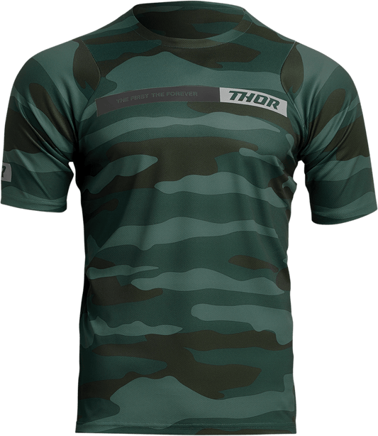 THOR Assist Short-Sleeve Jersey - Camo Green - XS | MTB & e-MTB Performance - Kelly Motorsports