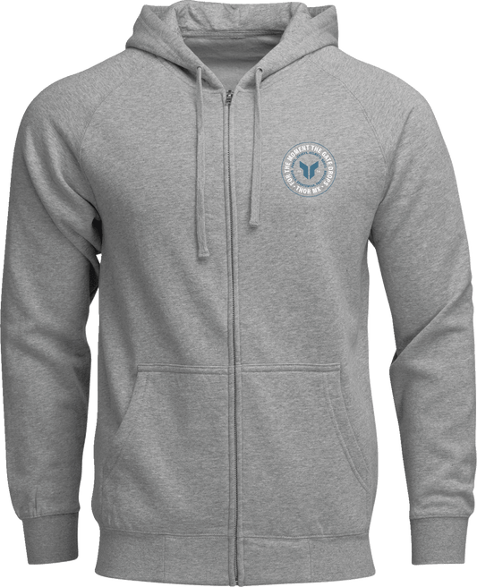 THOR Badge Zip-Up Hoodie - Heather Gray - Medium 3050-7024 - Kelly Motorsports
