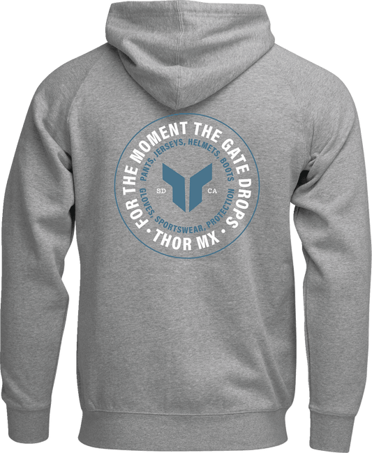 THOR Badge Zip-Up Hoodie Heather Gray XL 3050-7026 - Kelly Motorsports