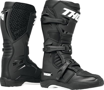 THOR Blitz XR Boots - Black and White, US Size 10 – Part Number 3410 - 3076 - Kelly Motorsports