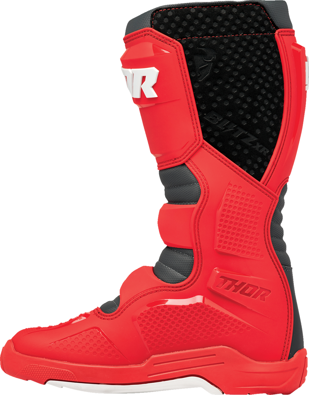 THOR Blitz XR Boots - Red/Charcoal US 7 | Durable Motorcycle Riding Gear with Adjustable Fit - Kelly Motorsports
