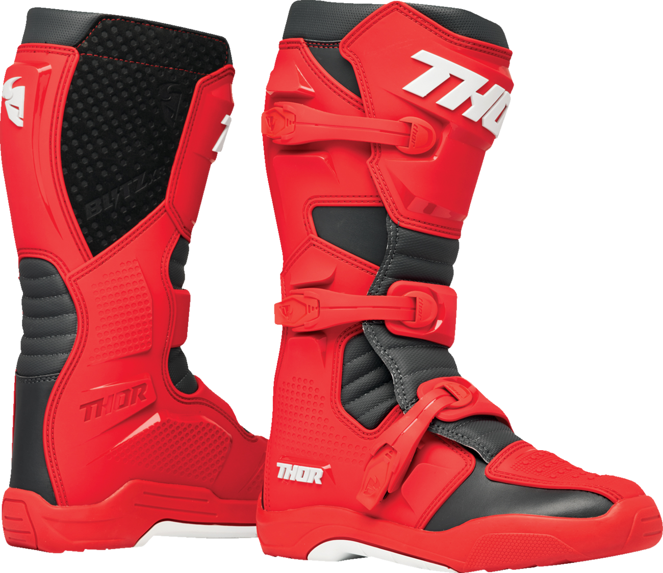 THOR Blitz XR Boots - Red/Charcoal, US 9 | Part Number 3410 - 3111 - Kelly Motorsports