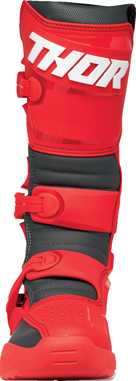 THOR Blitz XR Motorcycle Boots - Red and Charcoal, US Size 14 (Part 3410 - 3116) - Kelly Motorsports